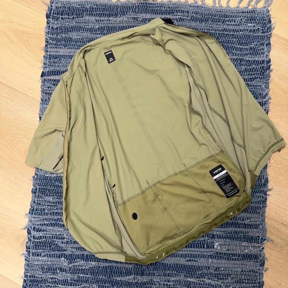 Vertex London Olive Green cycling athletic racing jersey stretch top Large - Picture 3 of 9